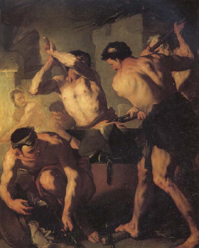 Luca  Giordano The Forge of Vulcan Spain oil painting art